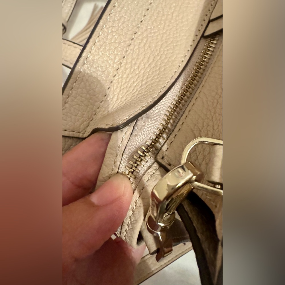 Kate Spade Rowe Medium Satchel Blush Pink Pebbled Leather with Crossbody Strap - Picture 6 of 9